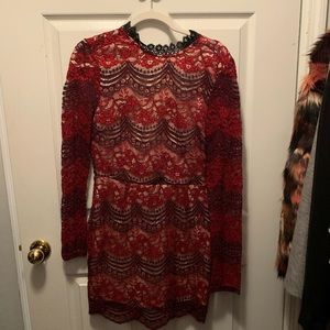 NWT High Neck Lace Longsleeve Dress w/ Open Back